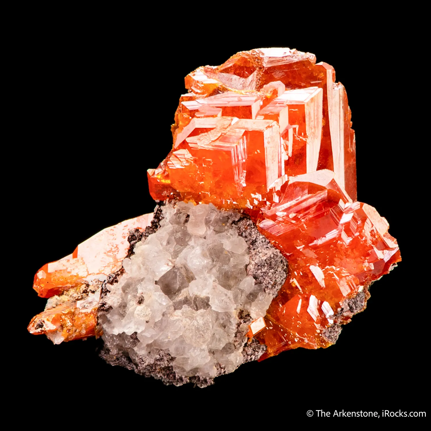 Wulfenite on Calcite - image 4
