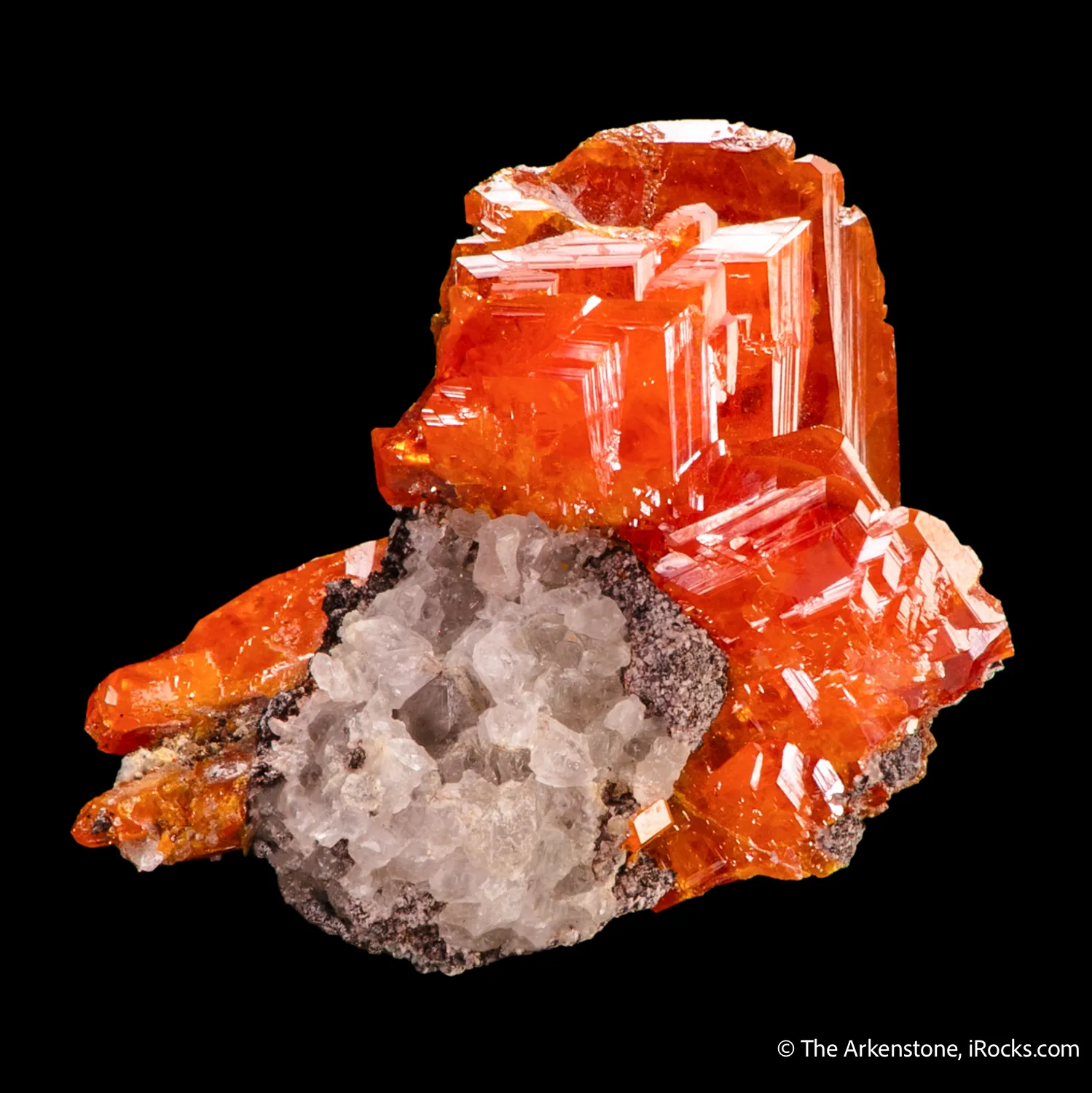 Wulfenite on Calcite - image 5
