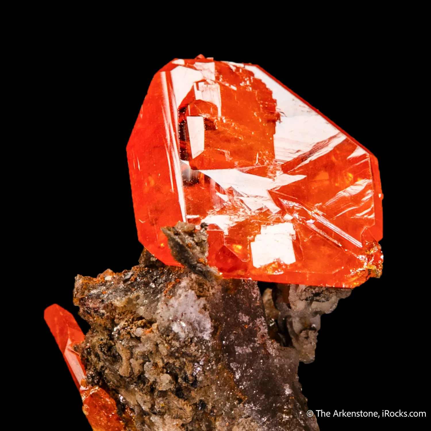 Wulfenite on Calcite - image 1