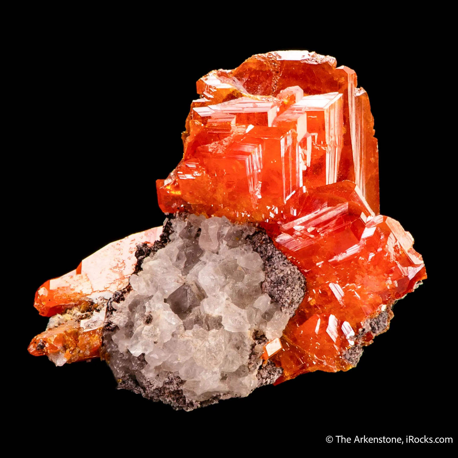 Wulfenite on Calcite - image 3