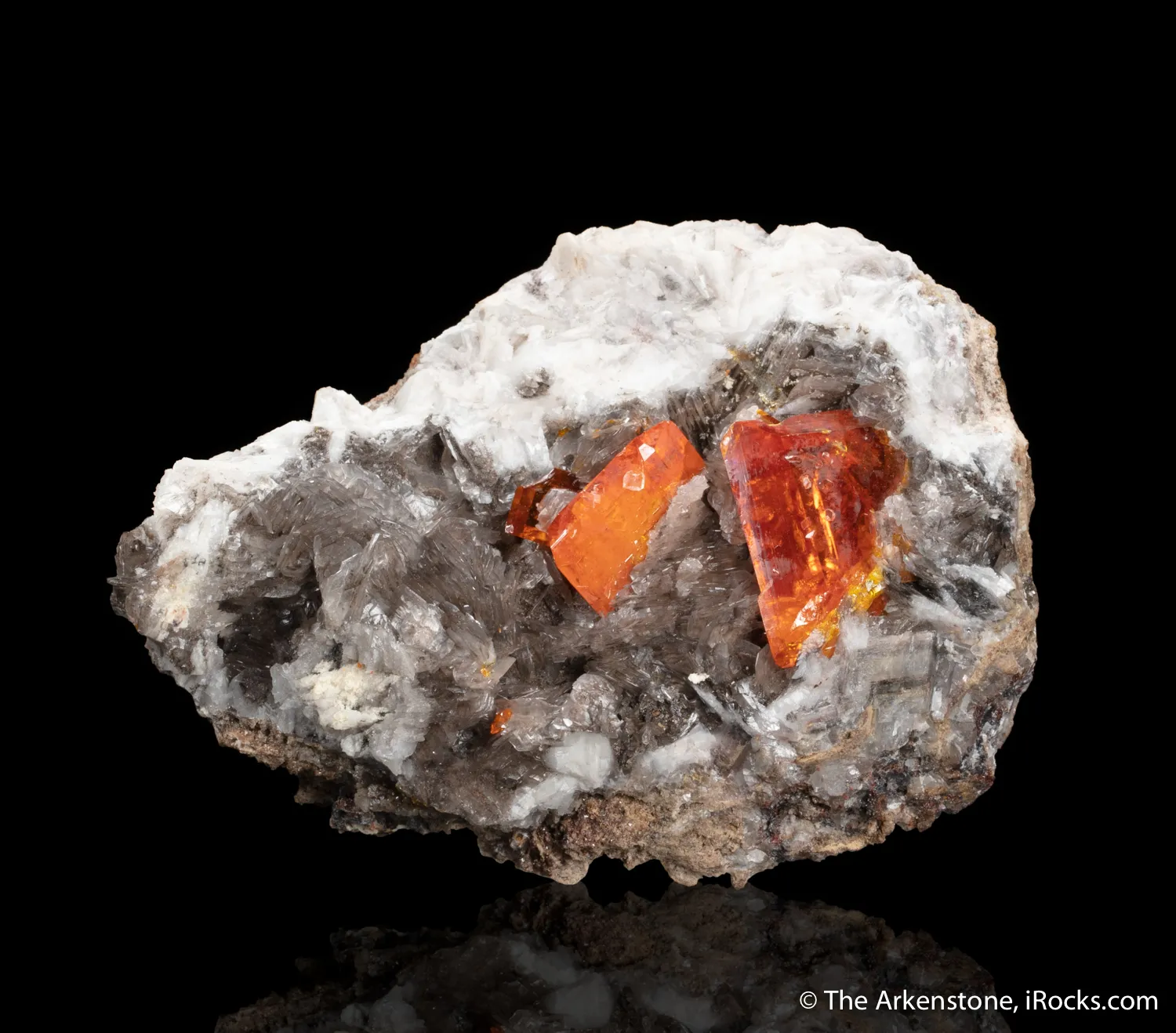 Wulfenite on Calcite - image 6