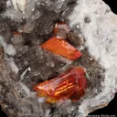 Wulfenite on Calcite - image 1