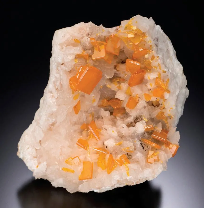 Wulfenite on Calcite image