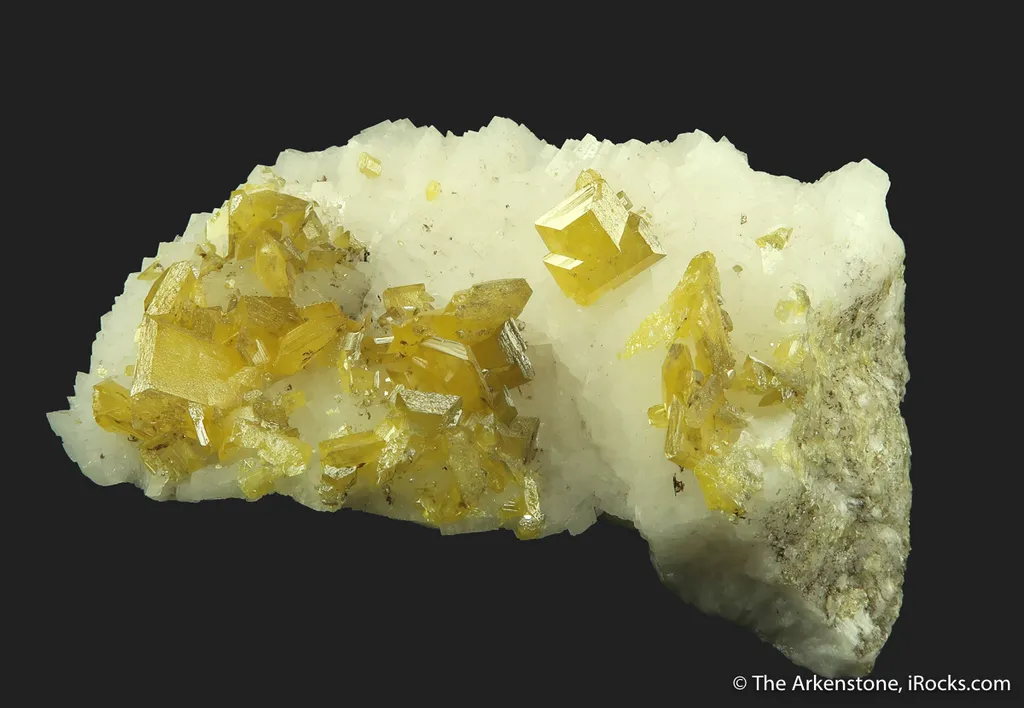 Wulfenite on Calcite (fluorescent) - image 2