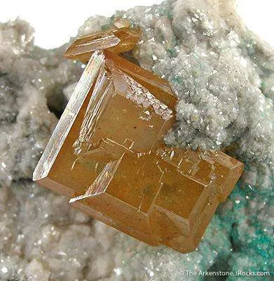 Wulfenite on Dolomite - image 2