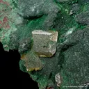 Wulfenite on Malachite ps. after Tennantite - image 3