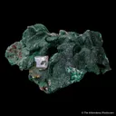 Wulfenite on Malachite ps. after Tennantite - image 4