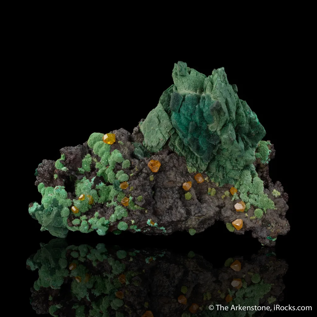 Wulfenite on Malachite ps. Azurite image