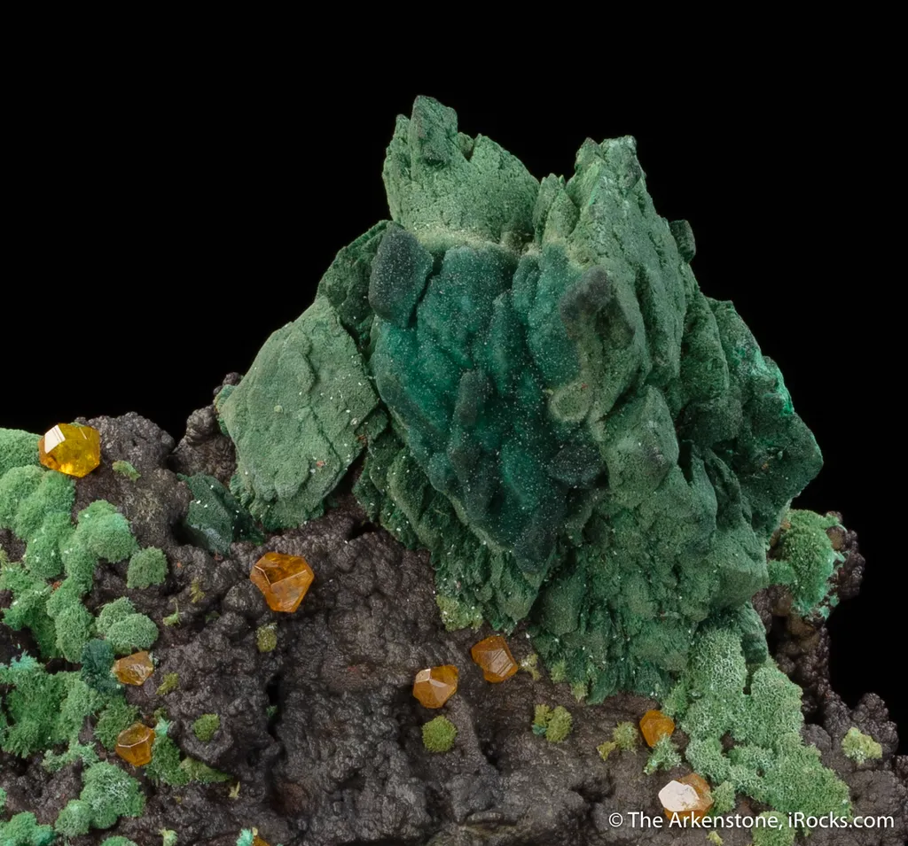 Wulfenite on Malachite ps. Azurite - image 3
