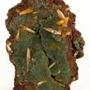 Wulfenite on Mimetite - image 1