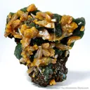 Wulfenite on Mimetite - image 1