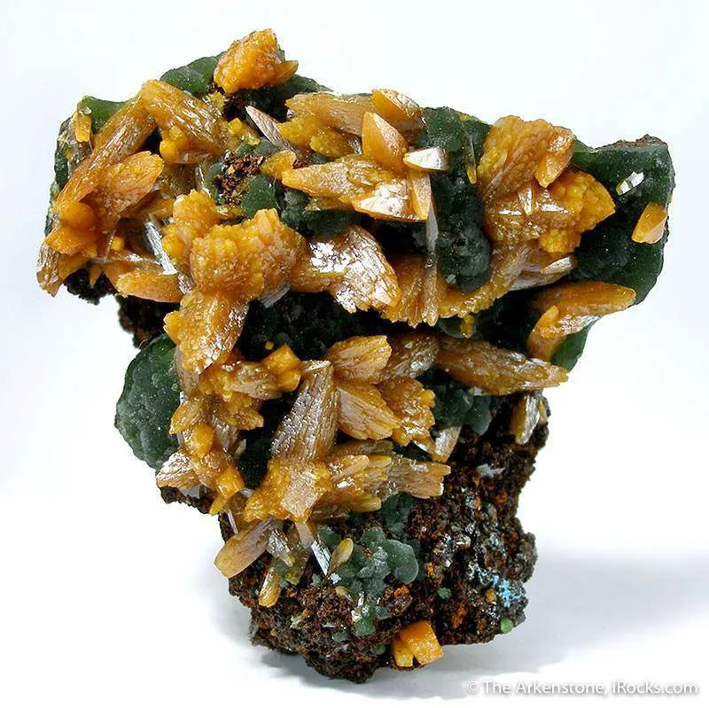 Wulfenite on Mimetite - image 1