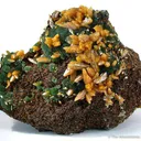 Wulfenite on Mimetite - image 1