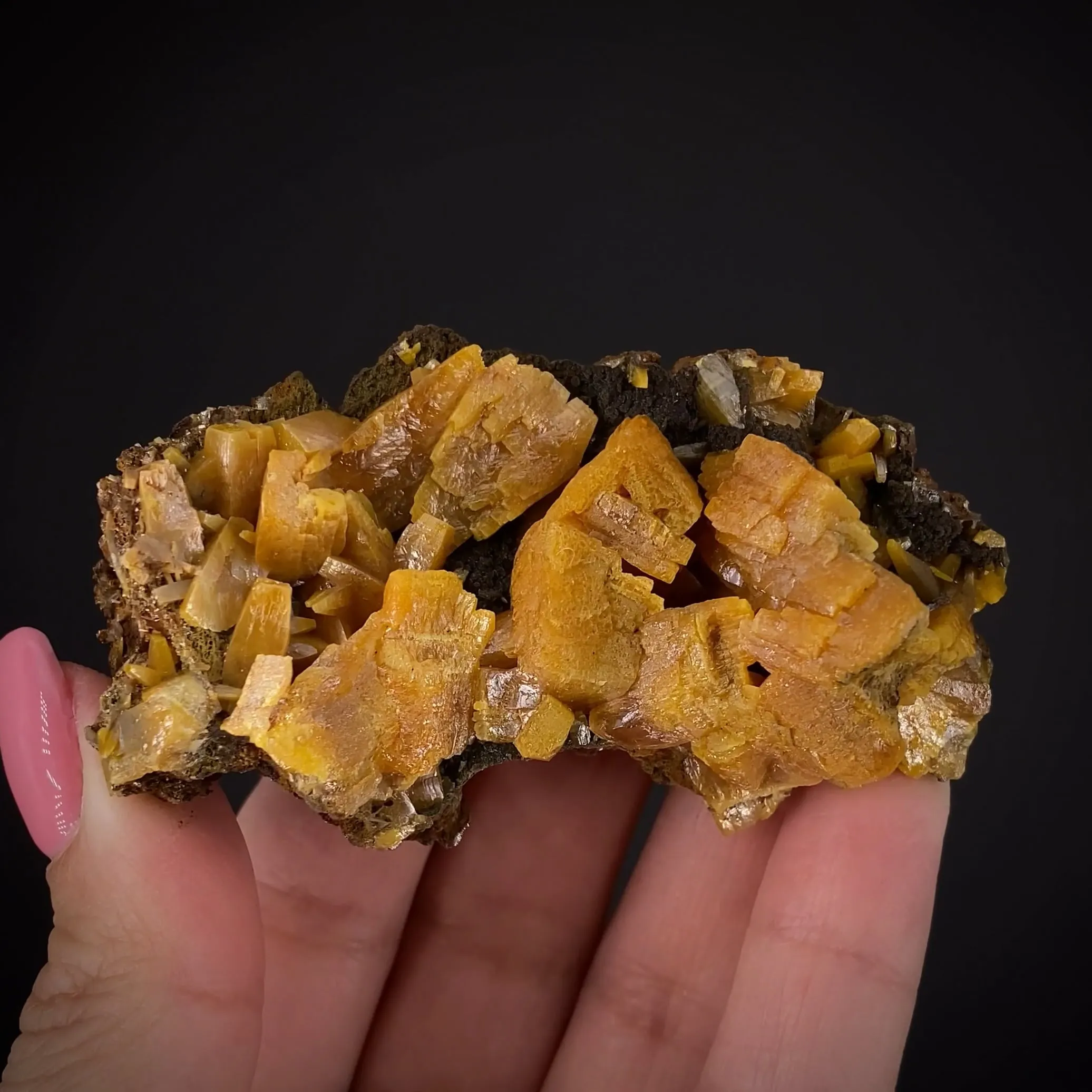 Wulfenite on Mottramite - image 1