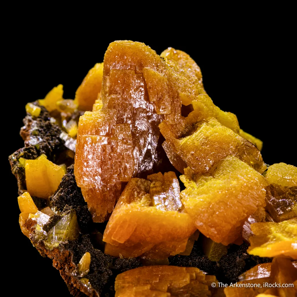 Wulfenite on Mottramite - image 3