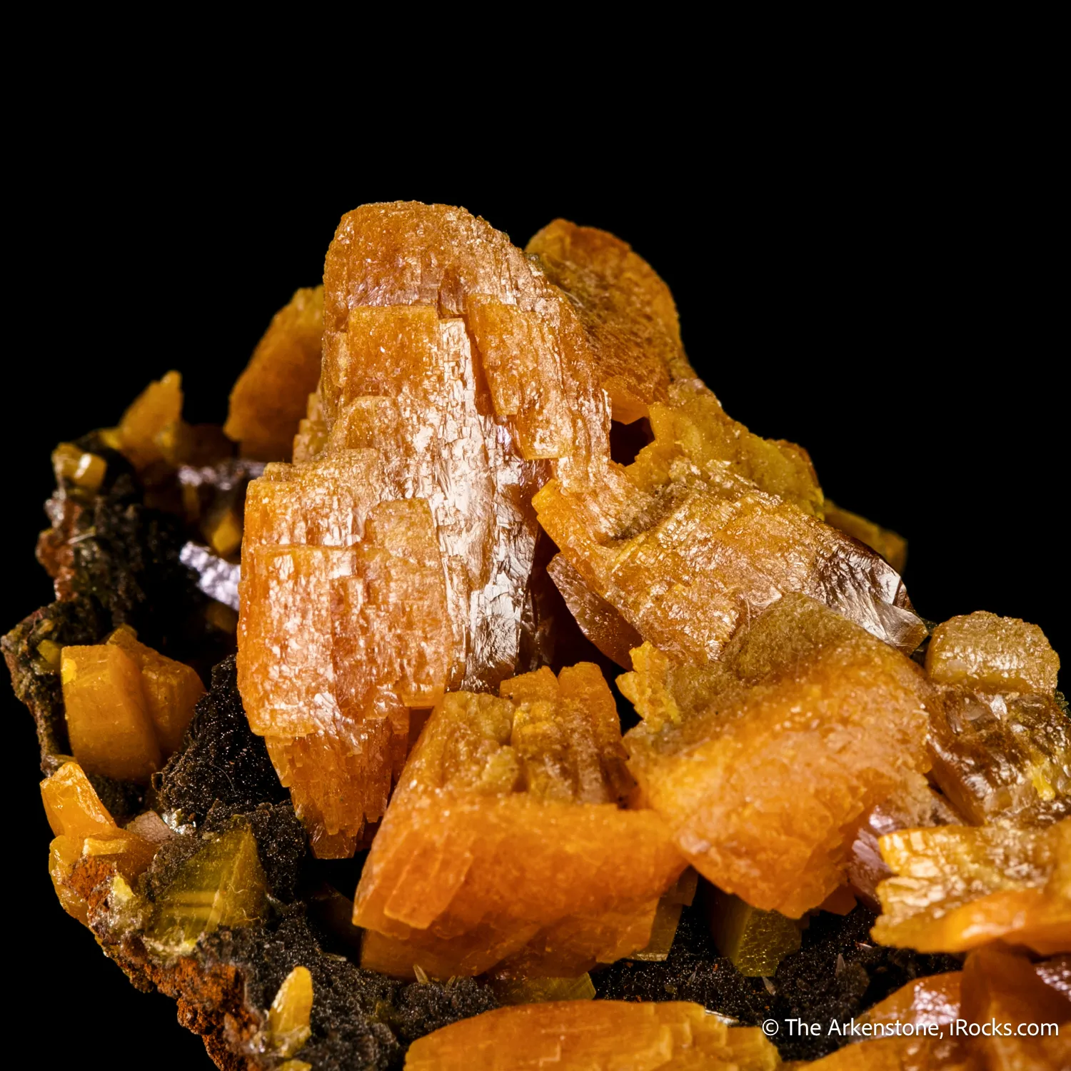 Wulfenite on Mottramite - image 4