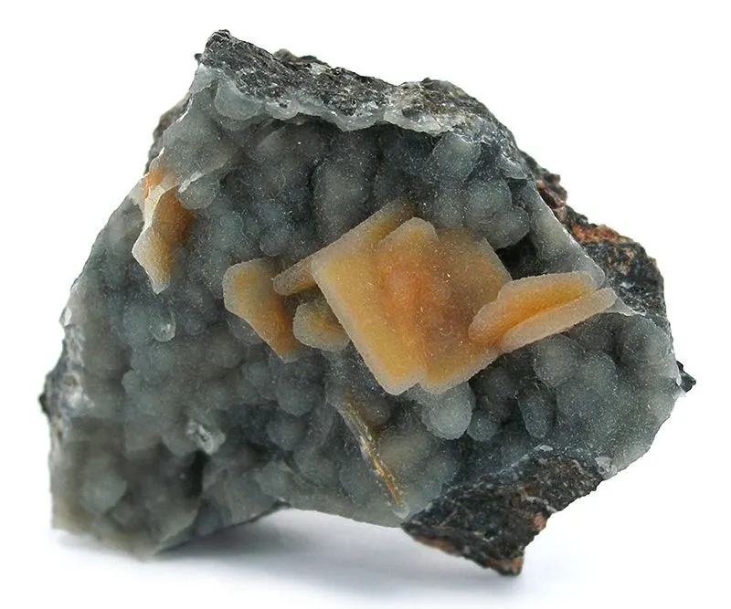 Wulfenite, Quartz - image 1