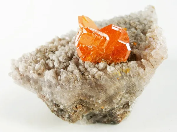 Wulfenite, Quartz image