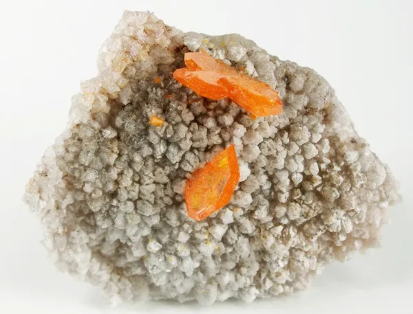 Wulfenite, Quartz - image 2