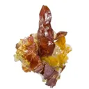 Wulfenite (Unusual Bipyramidal Xls) on Calcite - image 3
