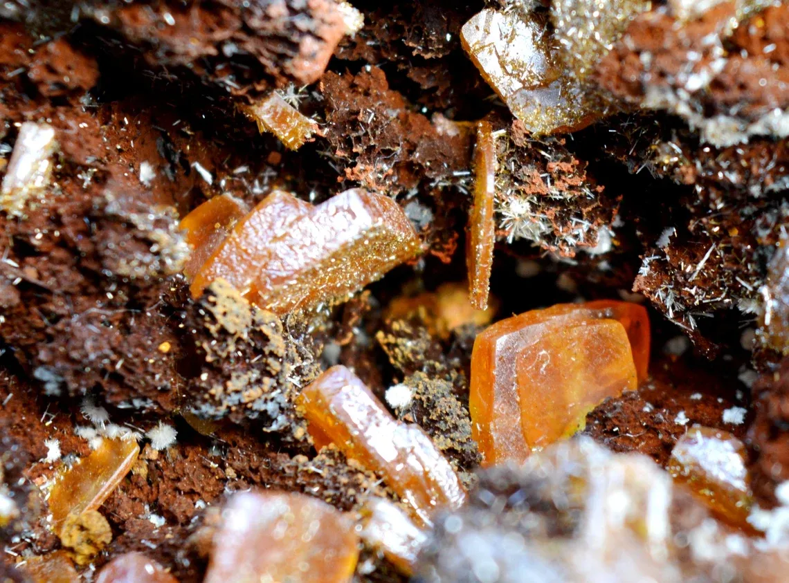 Wulfenite & Vanadinite on limonite - 2210 grams - Erupción Mine, Los Lamentos Mts, Chihuahua, Mexico - image 8