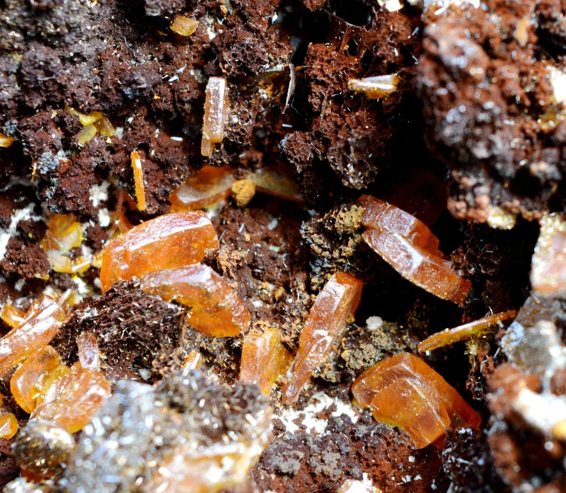 Wulfenite & Vanadinite on limonite - 2210 grams - Erupción Mine, Los Lamentos Mts, Chihuahua, Mexico - image 3