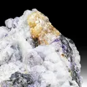 Wulfenite var. Chillagite with Barite, Cerussite - image 1