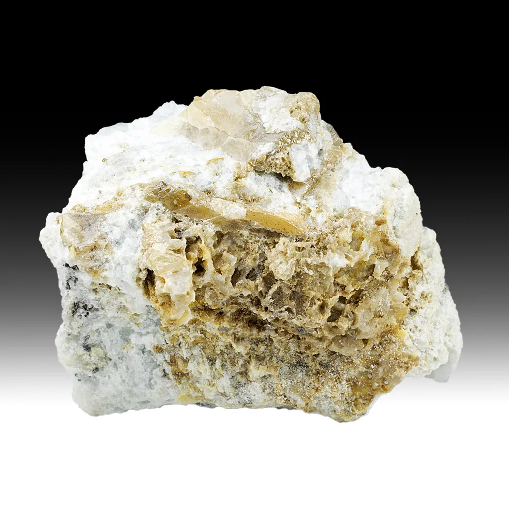 Wulfenite var. Chillagite with Barite, Cerussite image