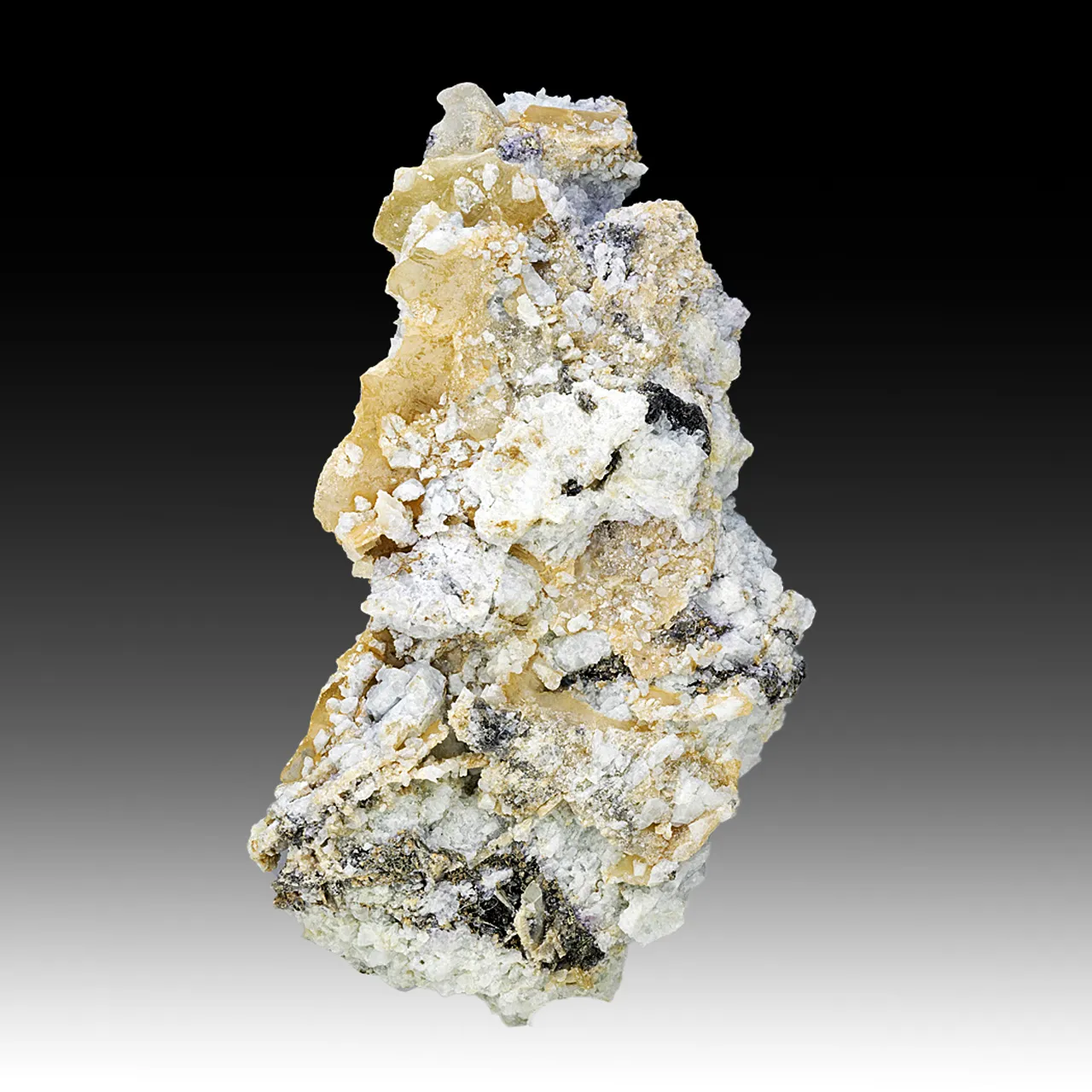 Wulfenite var. Chillagite with Barite, Cerussite - image 1