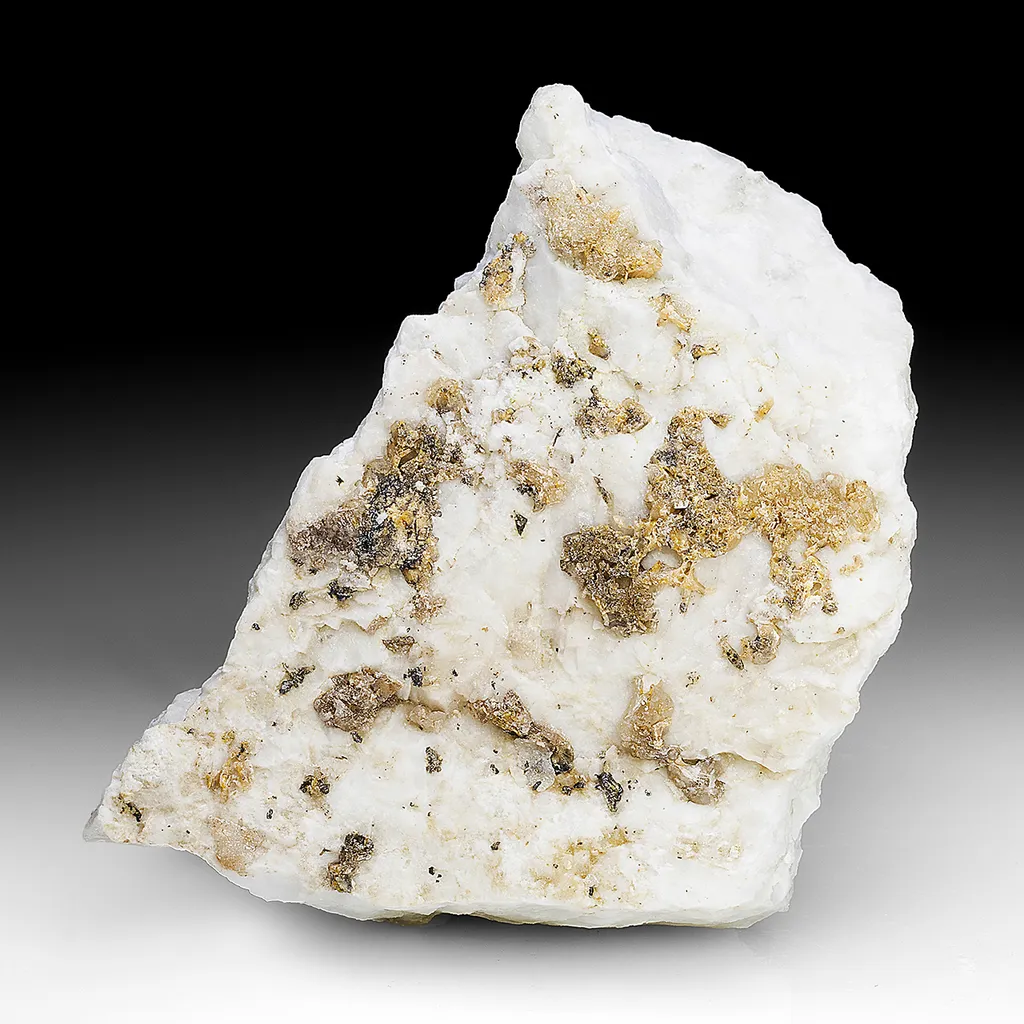 Wulfenite var Chillagite with Cerussite, Barite image