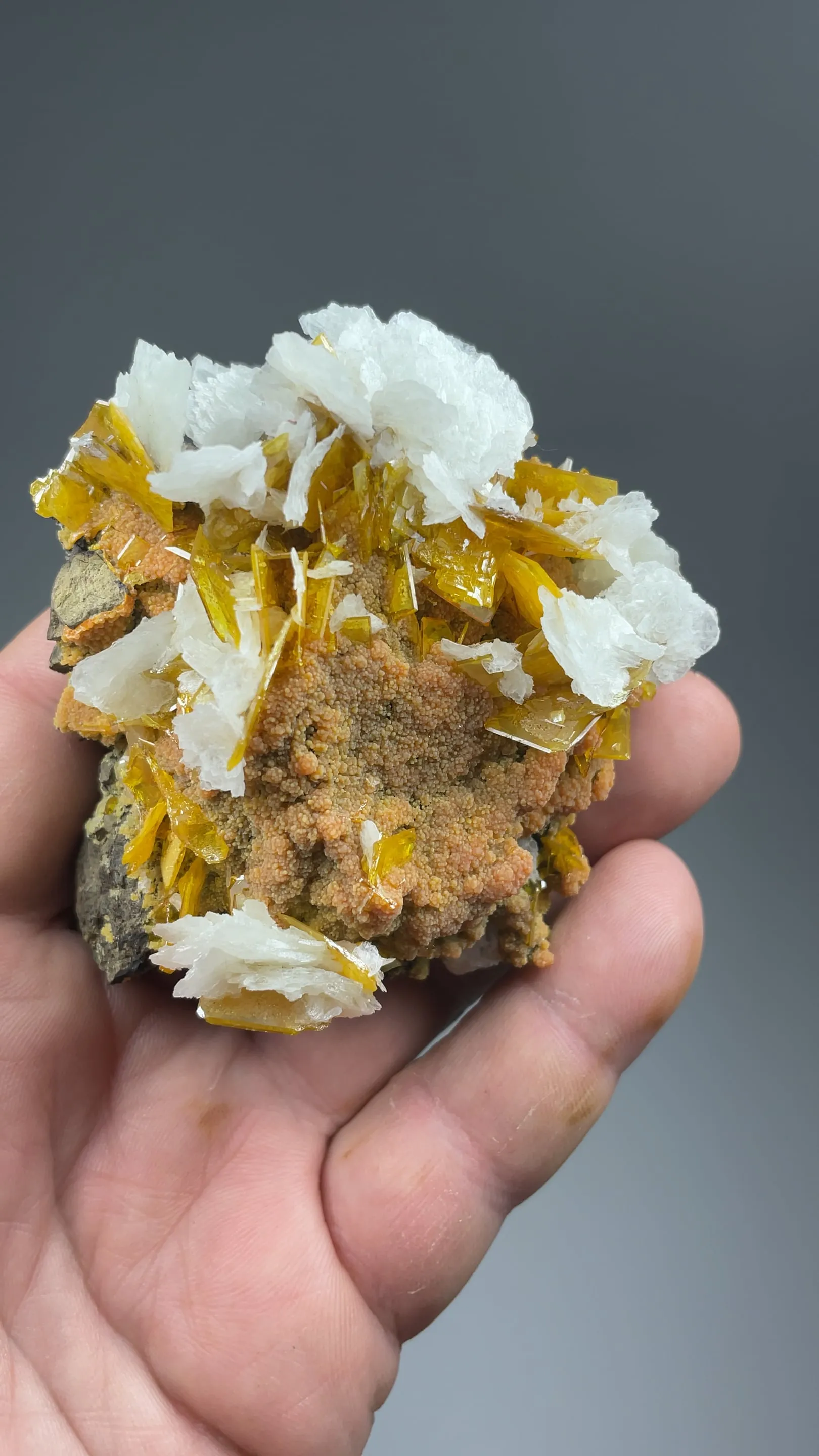 Wulfenite with Barite, Mimetite - image 2