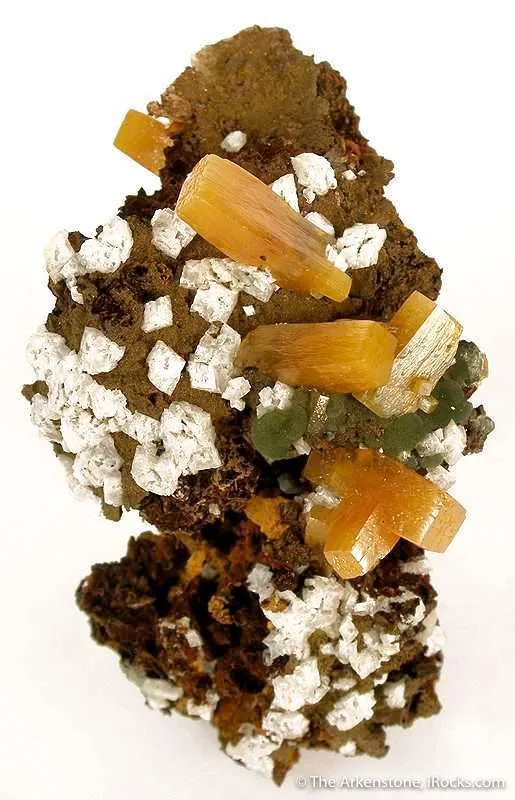 Wulfenite With Calcite and Mimetite - image 1