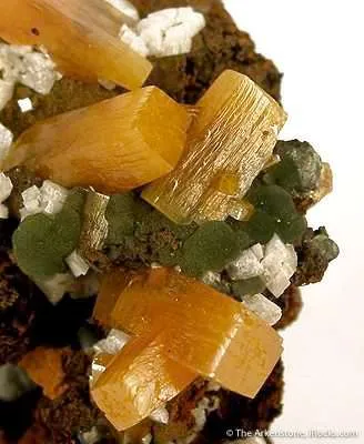 Wulfenite With Calcite and Mimetite - image 2