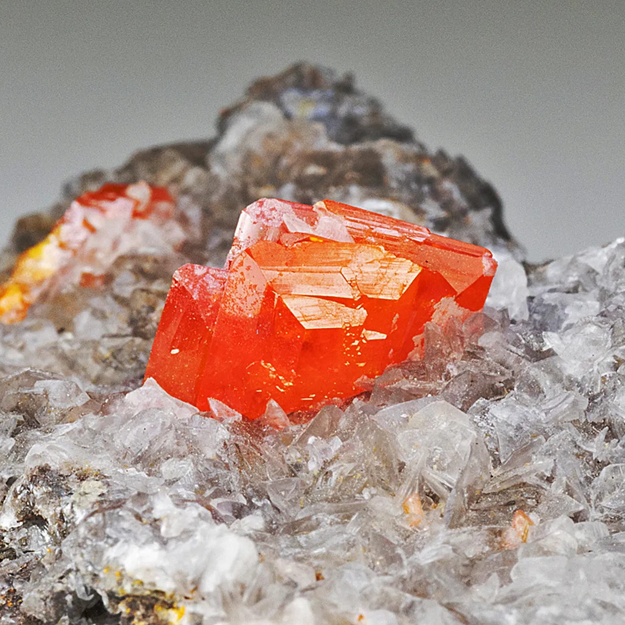 Wulfenite with Calcite - image 1