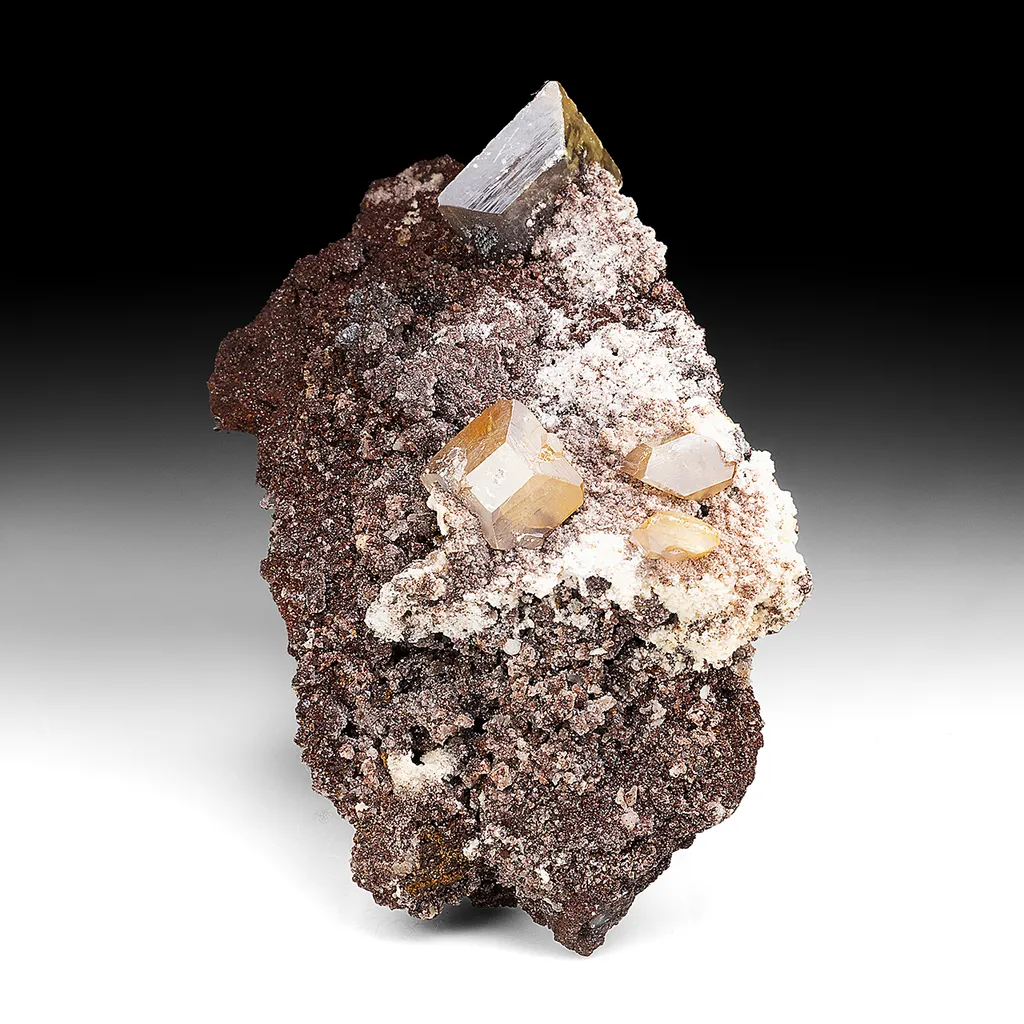Wulfenite with Calcite, Quartz, Goethite image