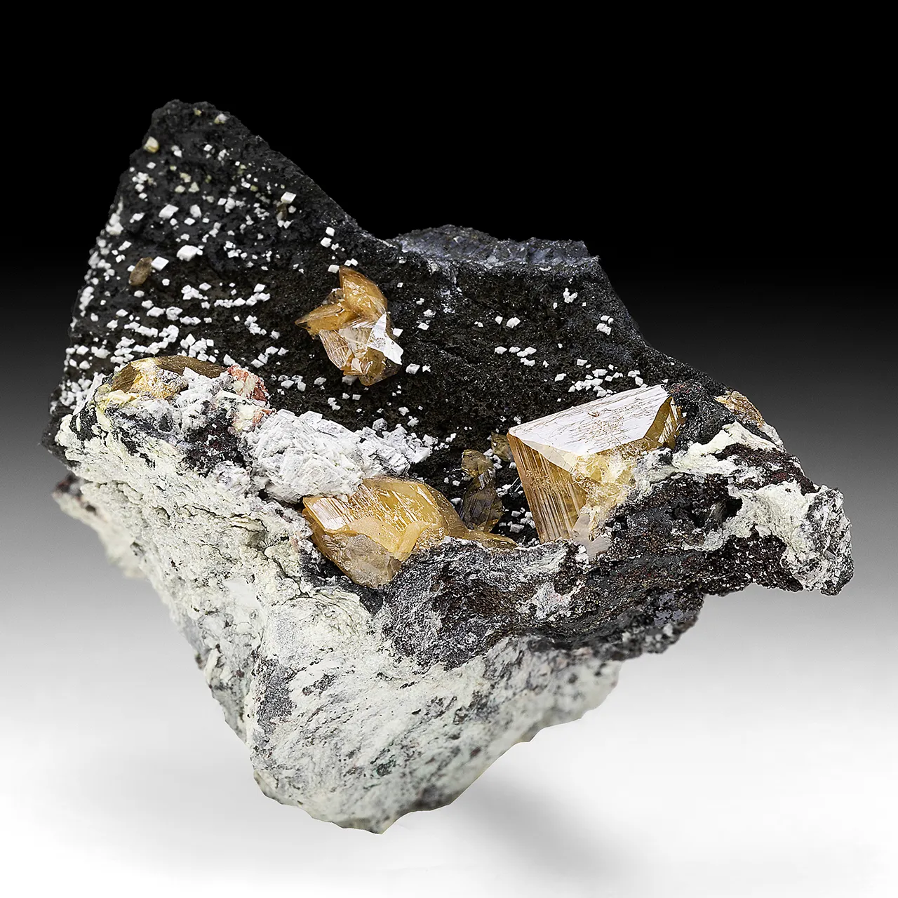 Wulfenite with Calcite, Tennantite - image 1