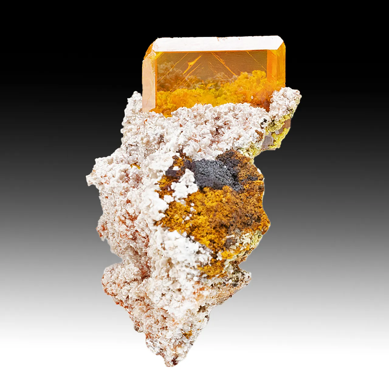 Wulfenite with Calcite, Vanadinite - image 1