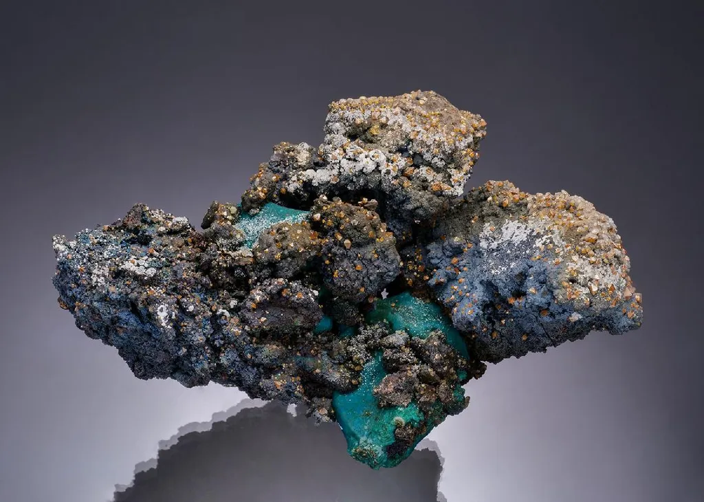 Wulfenite with Chrysocolla ps. after Azurite image
