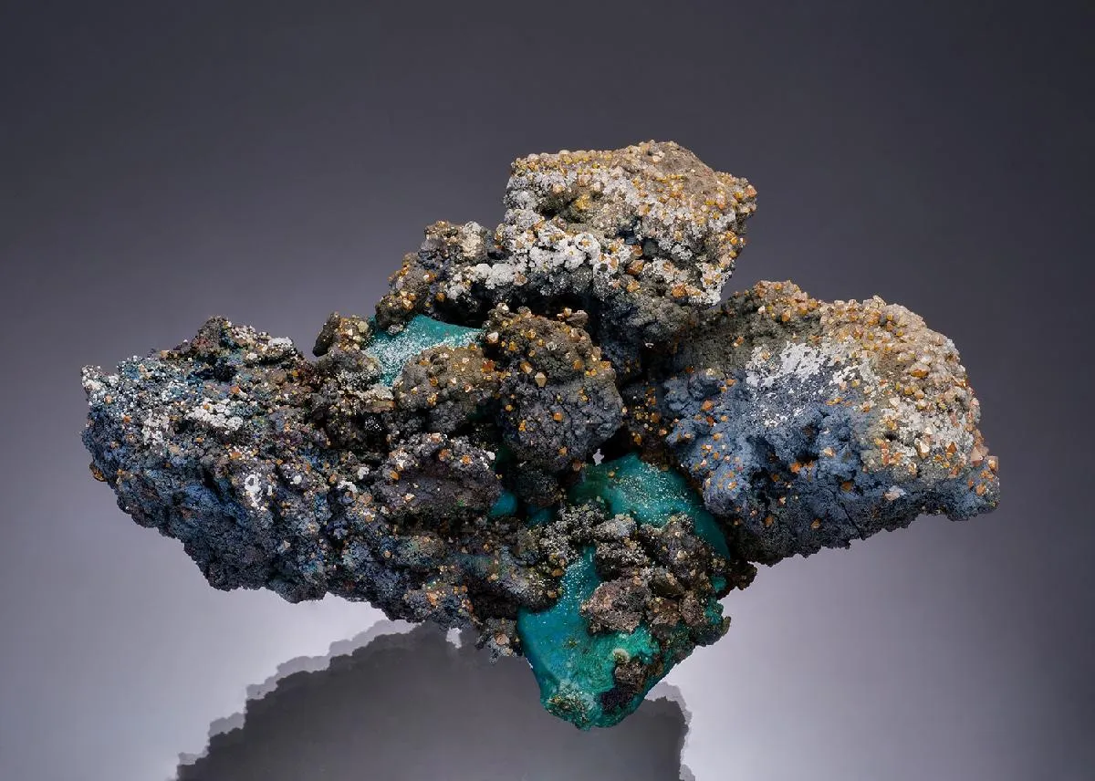 Wulfenite with Chrysocolla ps. after Azurite - image 1