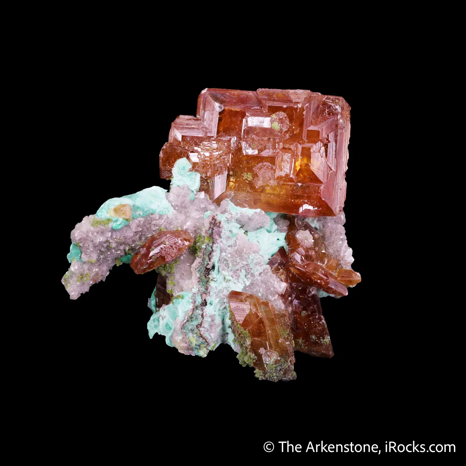 Wulfenite with Malachite - image 1