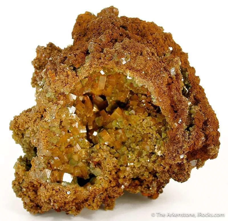 Wulfenite With Mimetite (2 Pockets on The Same Specimen) image