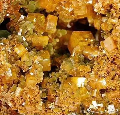 Wulfenite With Mimetite (2 Pockets on The Same Specimen) - image 2