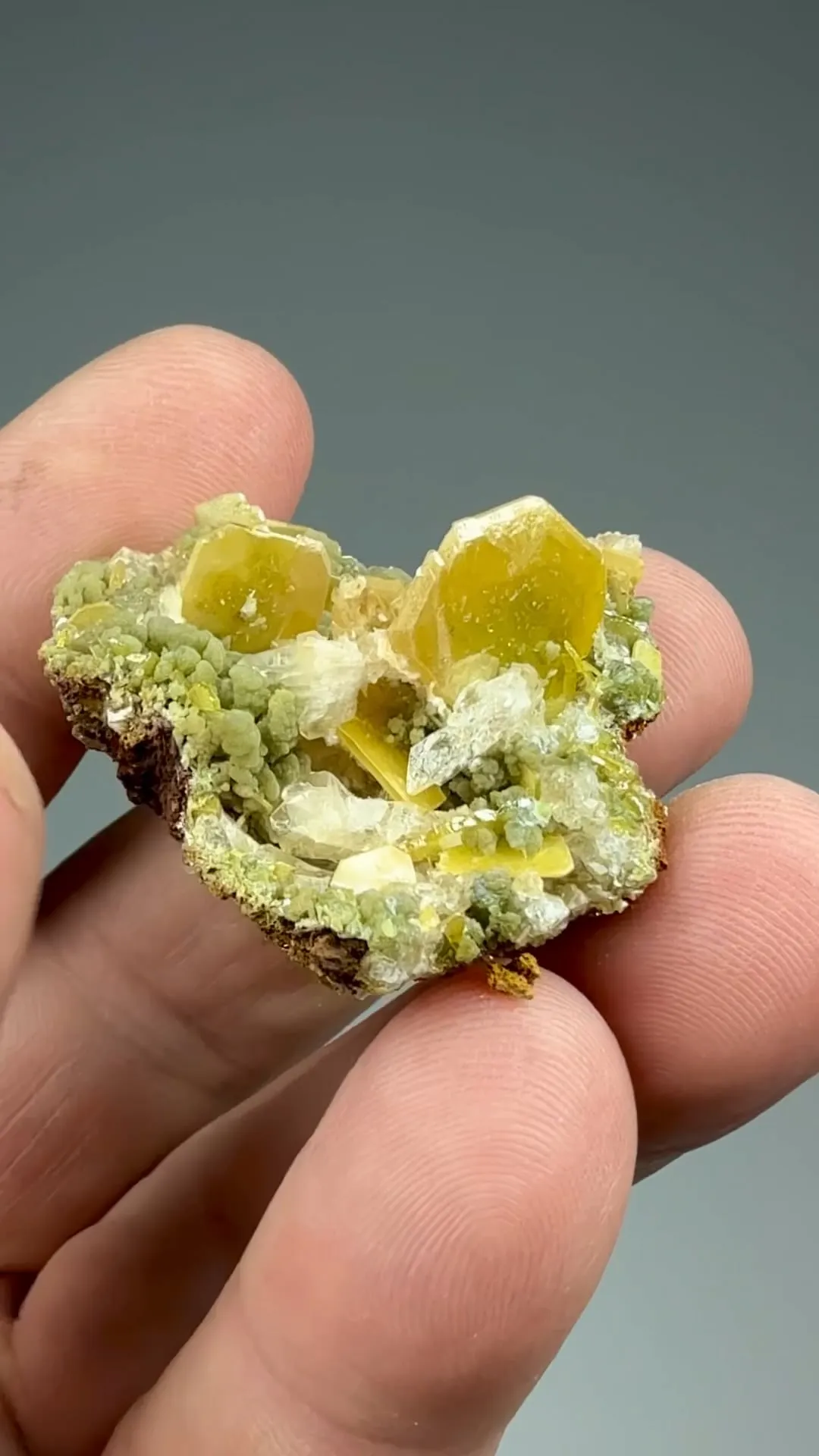 Wulfenite with Mimetite, Calcite - image 2