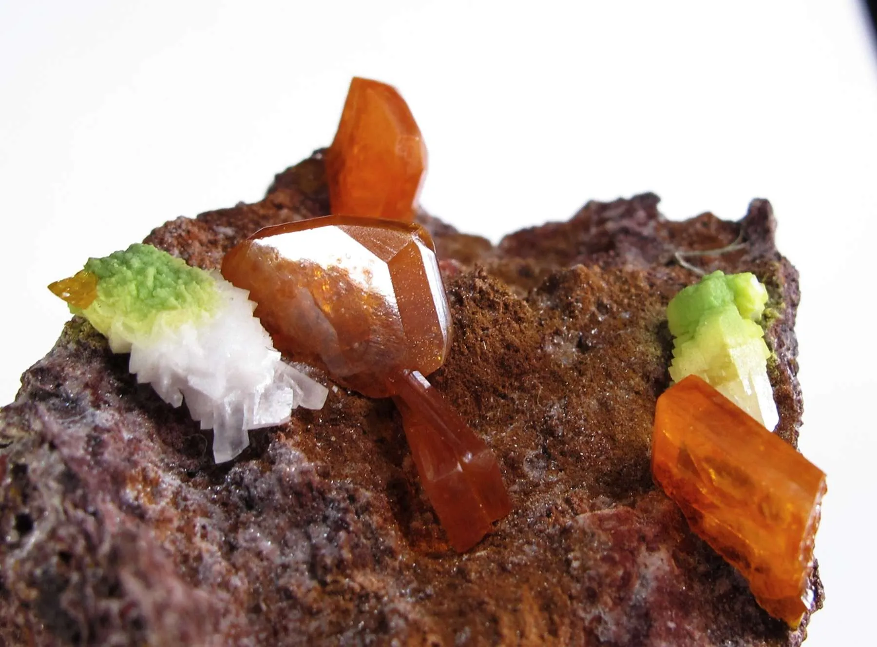 Wulfenite With Pyromorphite and Calcite - image 4