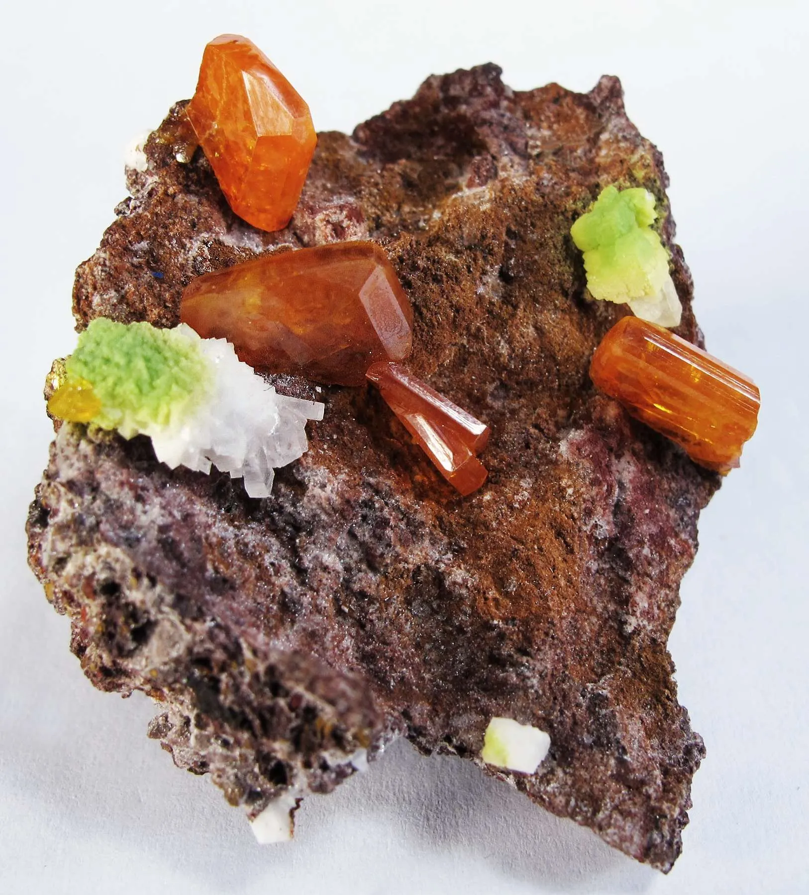 Wulfenite With Pyromorphite and Calcite - image 1