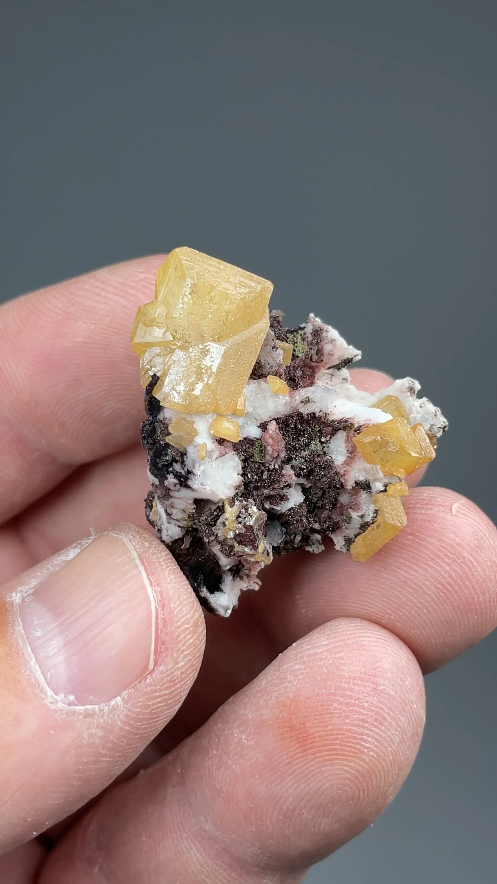 Wulfenite with Quartz, Goethite, Duftite - image 2