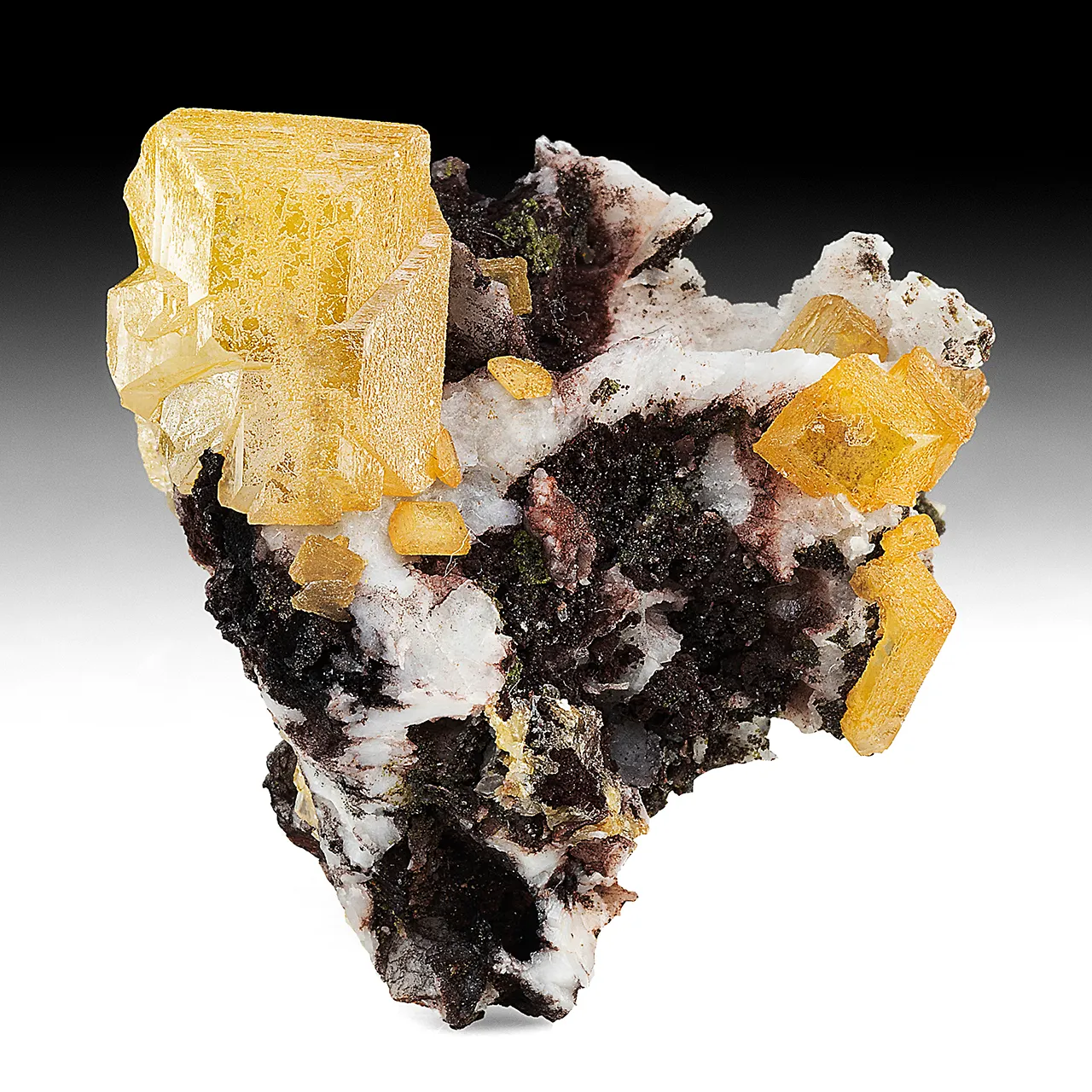 Wulfenite with Quartz, Goethite, Duftite - image 1