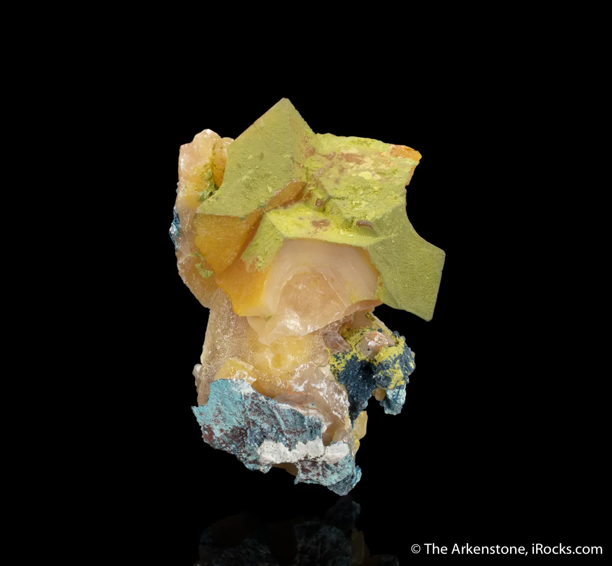 Wulfenite with Shattuckite, and Duftite - image 4