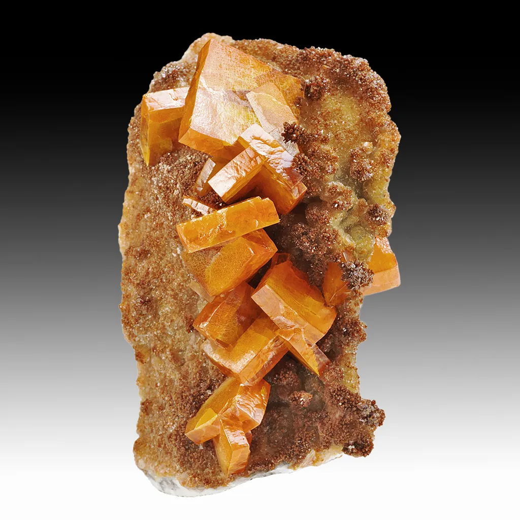Wulfenite with Vanadinite, Calcite image