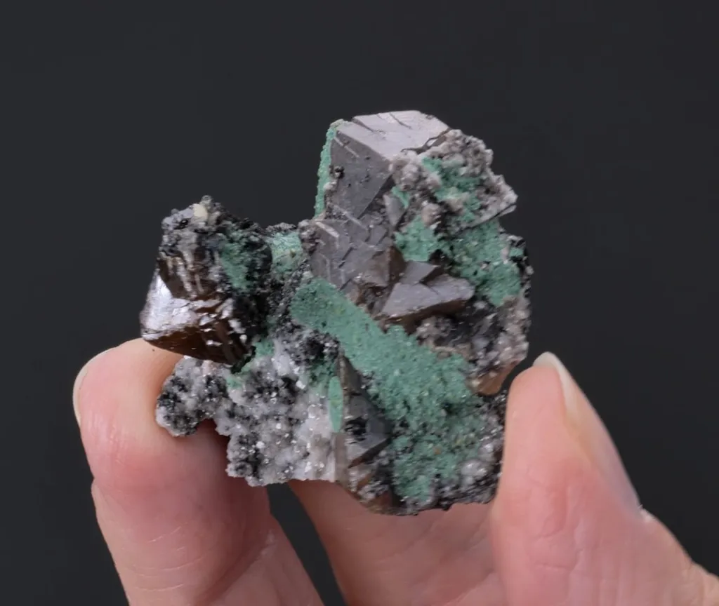 Wulfenite with Zincolivenite Dolomite and Tennantite - image 2